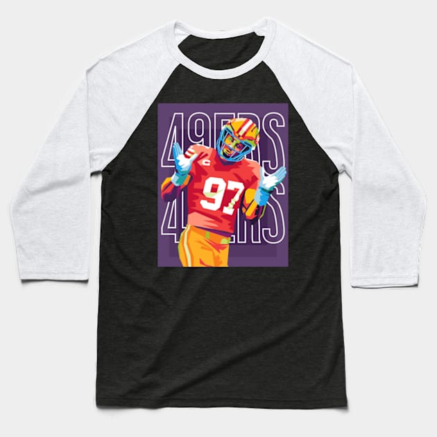 nick bosa Baseball T-Shirt by cool pop art house